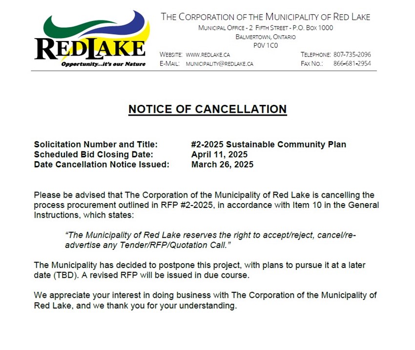 Cancelled - RFP - Sustainability Plan