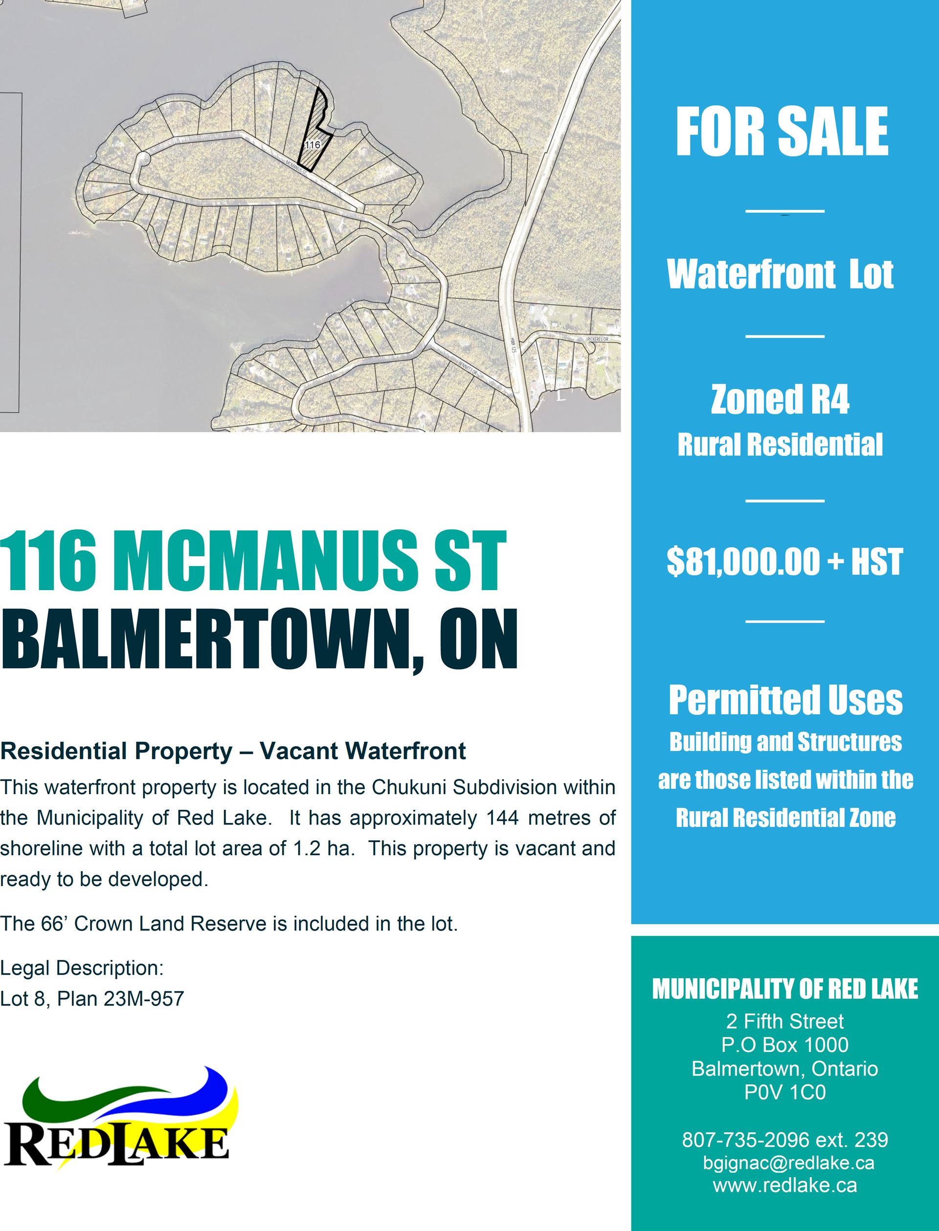 Properties for Sale - Municipality of Red Lake